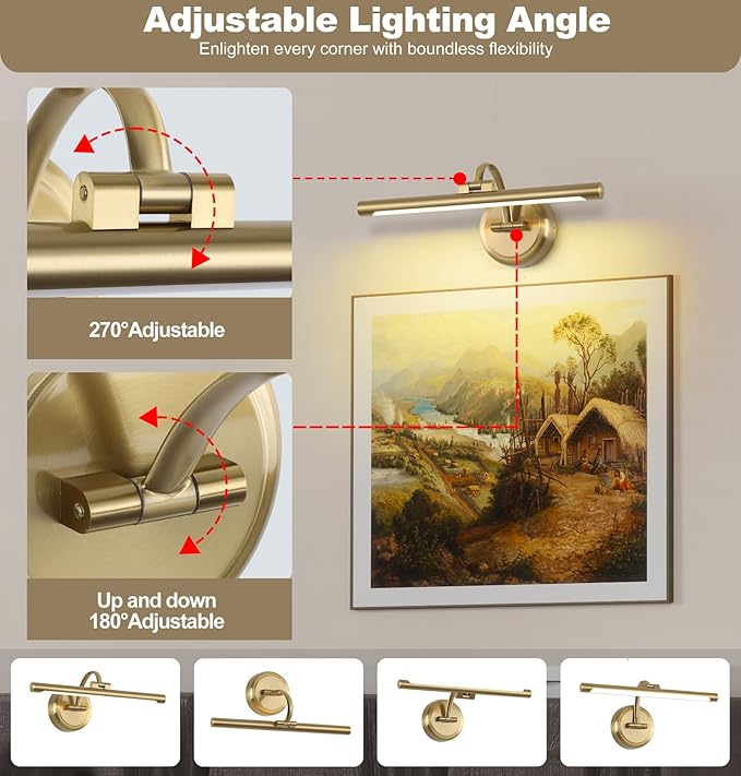 Modern Dimmable Picture Lights for Wall 15.75 Inch Hard-Wired LED Picture Frame - Image 4