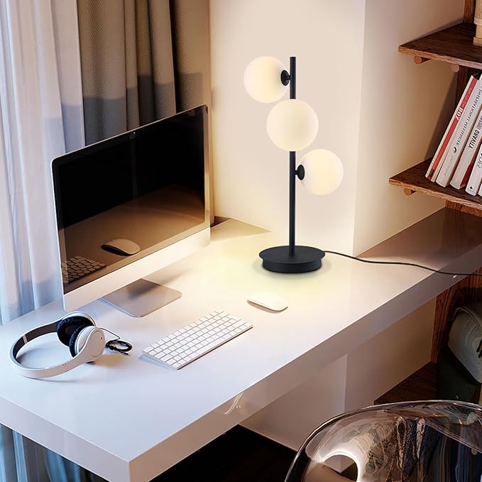 Mid Century Modern Table Lamp, 3 Lights Contemporary Bedside Lamp - Image 4