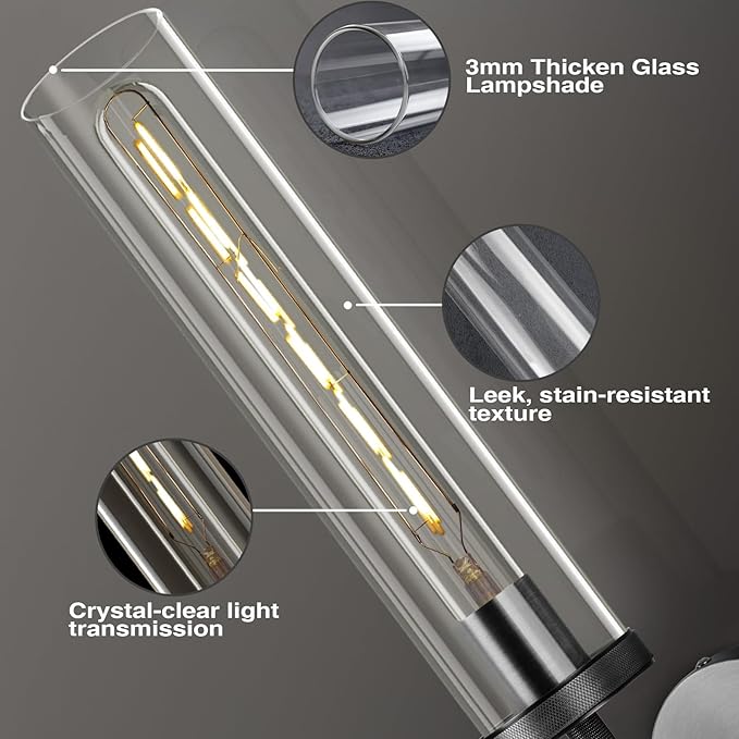 Black Wall Sconces Set of Two, Double Lights - Image 6