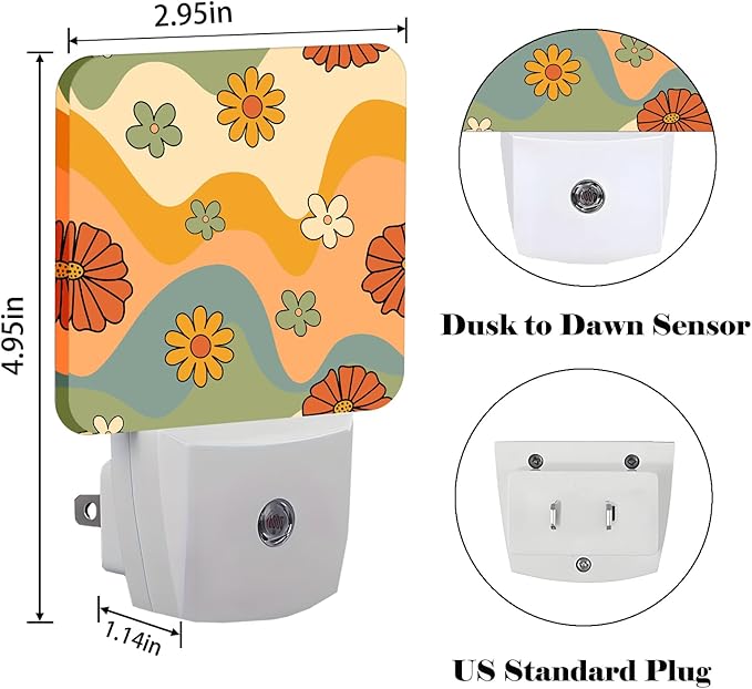 Waves and Floral Night Light, Plug Into Wall - Image 2