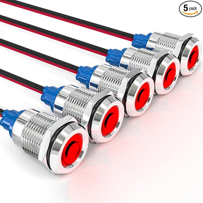 GASHER 5 PCS Energy Saving Indicator Light, LED Light 12V/24V/110V 20mA Panel by GASHER