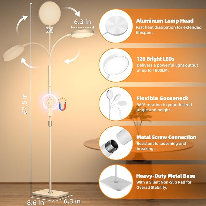 Floor Lamp, Adjustable Height Floor Lamps - Image 5