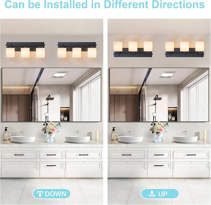 3 Light Modern Bathroom Light Fixtures Over Mirror, E26 Socket - Image 4