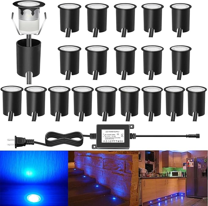 Low Voltage LED Deck Light Kit Stainless Steel Waterproof Recessed Wood Decking by QACALEDOutdoorRecessedDeckLightingKits