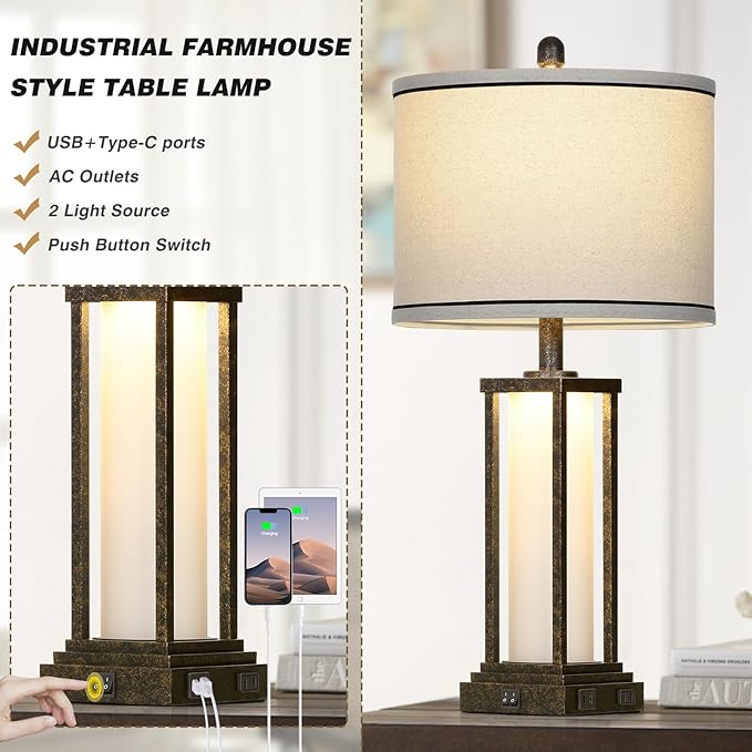 27" Tall Vintage Table Lamp - Image 4