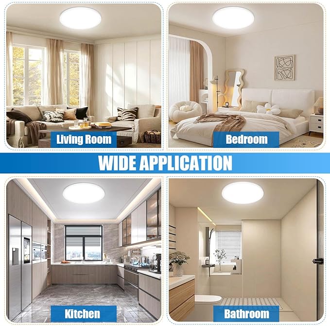 Allsmartlife Led Flush Mount Ceiling Light 2-Pack, 18 inch 36W 4650lm Dimmable - Image 7