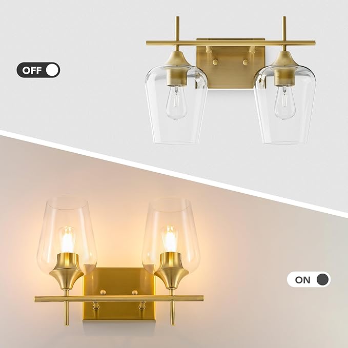 VONLUCE Bathroom Vanity Light, 2-Light Bathroom Light Fixture Over Mirror - Image 2