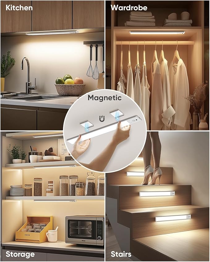 Under Cabinet Lighting Wireless, Rechargeable 62 LED Motion Sensor Light Indoor - Image 7