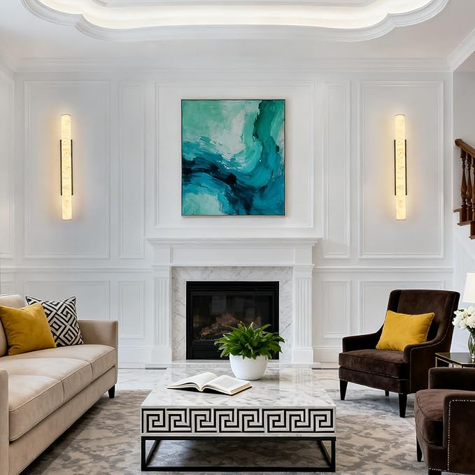 LMQNINE Natural Alabaster Wall Sconces Set of Two Spanish Marble Wall Light - Image 5