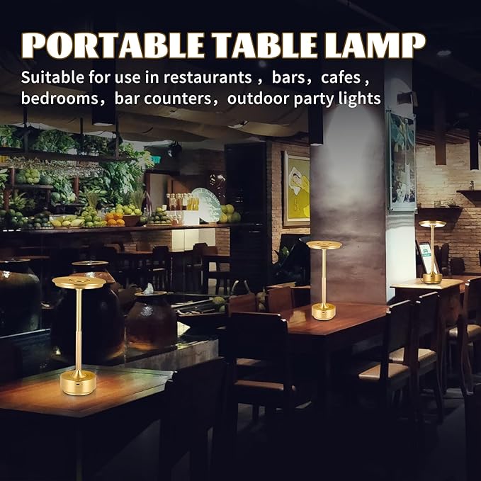 Rechargeable Cordless LED Table Lamps Touch Sensor Light, 3-Levels Portable - Image 3