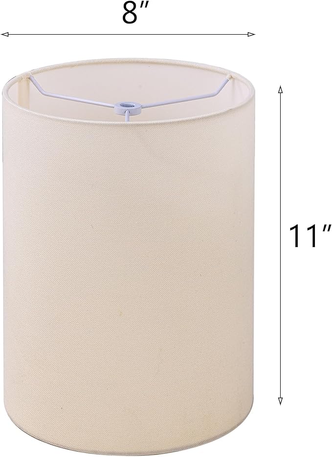 Wellmet CreamWhite 8"x 8"x11" Lampshade, No Assembly Required, Classic Modern - Image 2