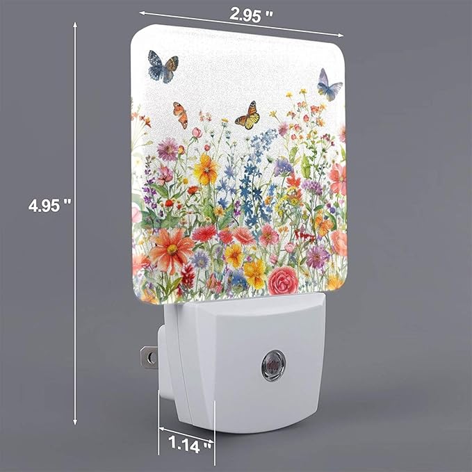 Led Night Light, Floral Plants Decorative Plug in Nightlights, - Image 2