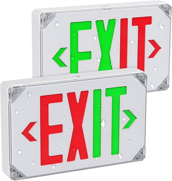 Wet Location Exit Sign, Exterior Weatherproof LED Exit Light by SASELUX