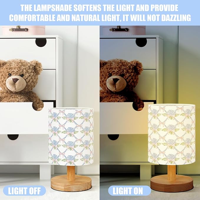 VIHOSE Blue Hydrangea Kids Table Lamp - Image 4