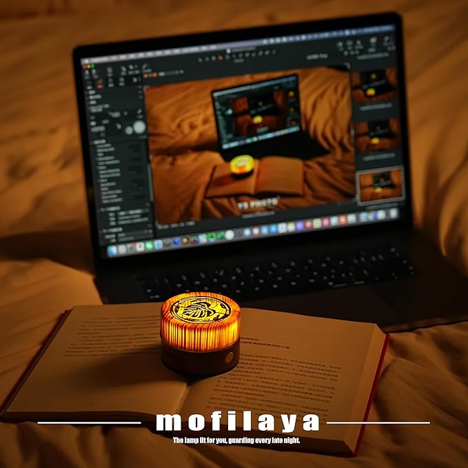 LED Night Light Wood -100% Handmade Cordless Lamp Rechargeable USB Battery - Image 7
