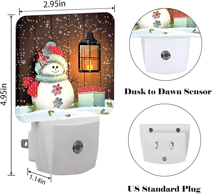 Cute Snowman Night Light, Plug-in Night Lights - Image 2