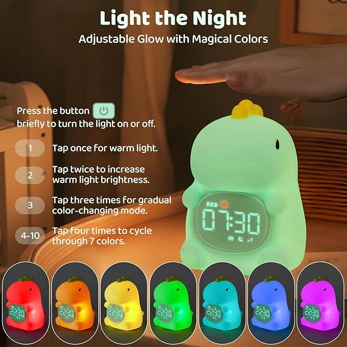 Dinosaurs Alarm Clock with Night Light - Image 5