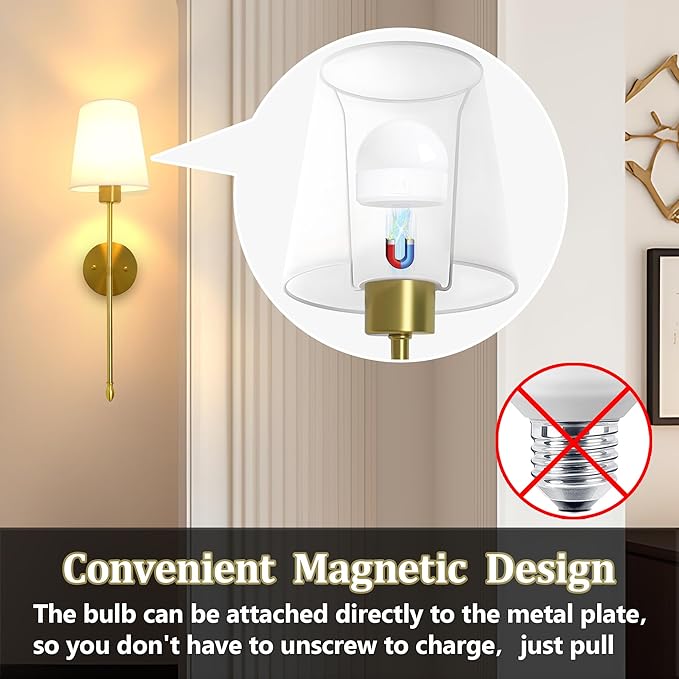 Battery Operated Wall Sconce Set of 2, 15 Colors Rechargeable Wall Lights - Image 5
