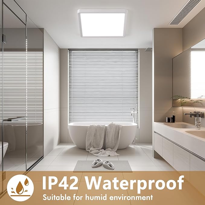 20 Inch Square LED Flush Mount Ceiling Light, 5000LM 3000K/4000K/6000K CCT - Image 5