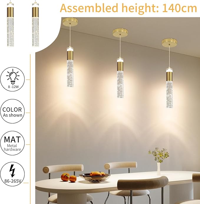 Modern Kitchen Island Pendant Lights, 3 Color 2700K/4500K/6500K, Mini Linear - Image 5