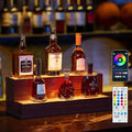LED Lighted Bar Liquor Shelves, 20 Inch Bar Bottle Display Shelf by Cubehom