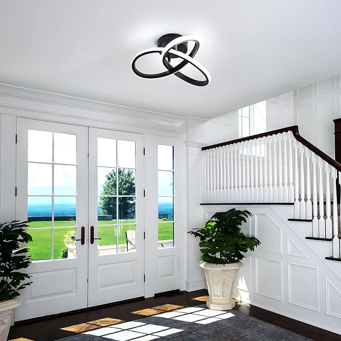 Goeco LED Ceiling Lights, 9.8'' Hallway Modern Spiral Design Flush Mount - Image 4