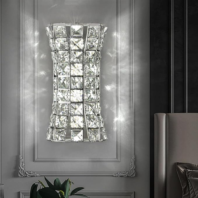 Crystal Wall Light Fixtures, Modern Chrome Wall Lamp by KaiyuanLight