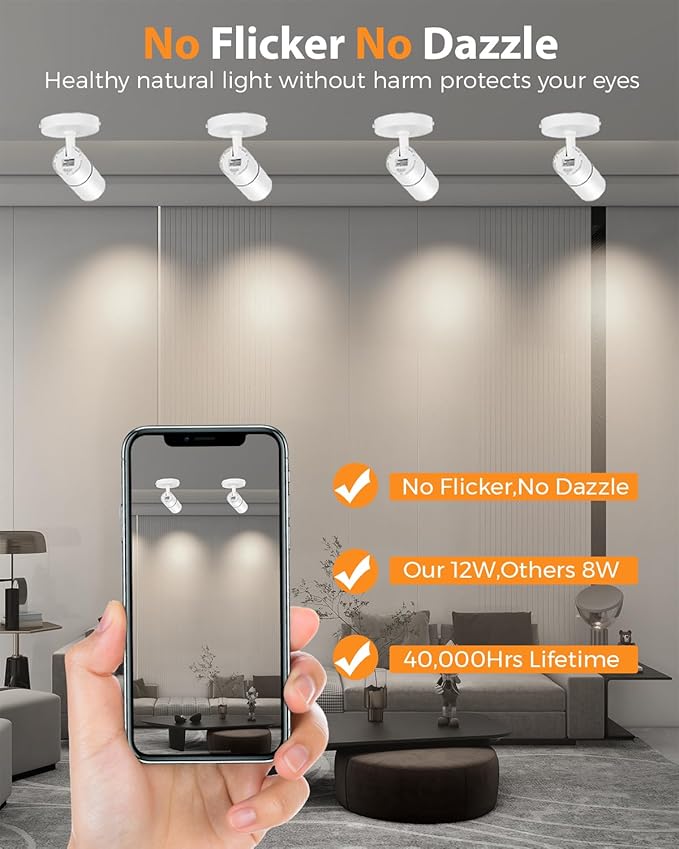 Zoomable LED Ceiling Spot Lights Indoor Adjustable Ceiling Spotlight Fixture - Image 5