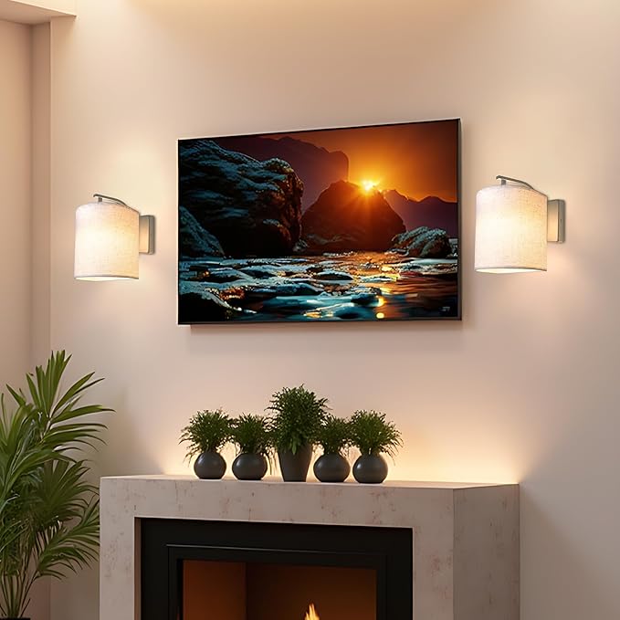 Wireless Wall Sconces Set of 2, Rechargeable Battery Operated Wall Lights - Image 3