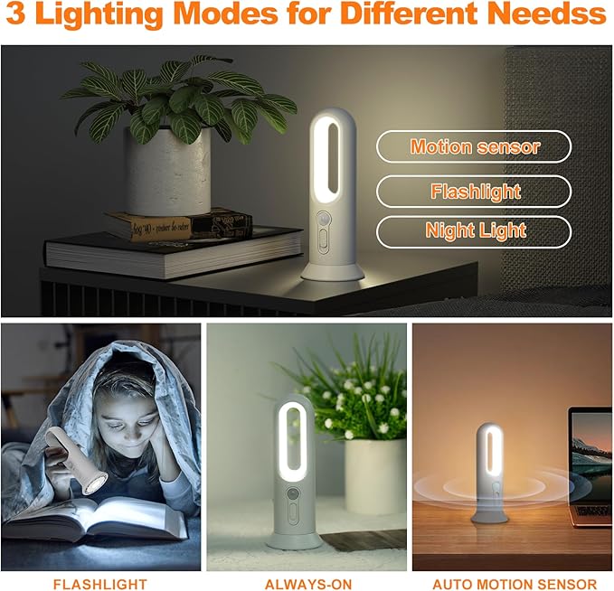 Rechargeable Motion Sensor Night Light 3 in 1 Portable LED Night Light - Image 3
