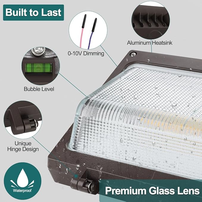 kadision LED Wall Pack with Dusk-to-Dawn Photocell, 120W/100W/80W Adjustable - Image 5