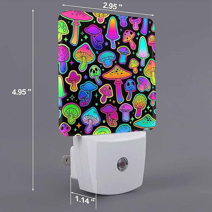 LED Night Light, Colorful Mushrooms Pattern LED Night Light Plug into Wall - Image 7