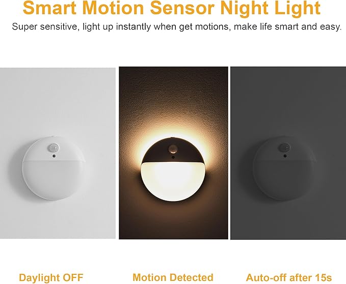 2 Pack Motion Sensor Light Indoor, 2.6" Small Stick on Lights - Image 3