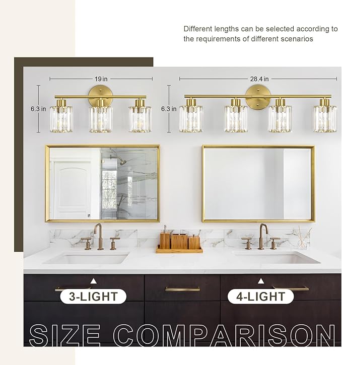 Crystal Bathroom Light Fixtures, Bathroom Lighting Fixtures Over Mirror - Image 5