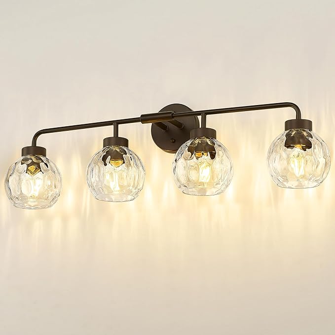 zeyu 4-Light Bathroom Vanity Light, 32 Inch Vintage Vanity Lighting Fixtures by ZEYU