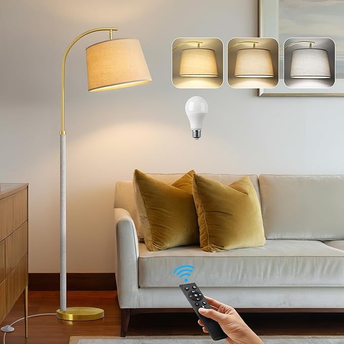 63" Wood Floor Lamp for Living Room Dimmable Standing Lamp by G-SAFAVA