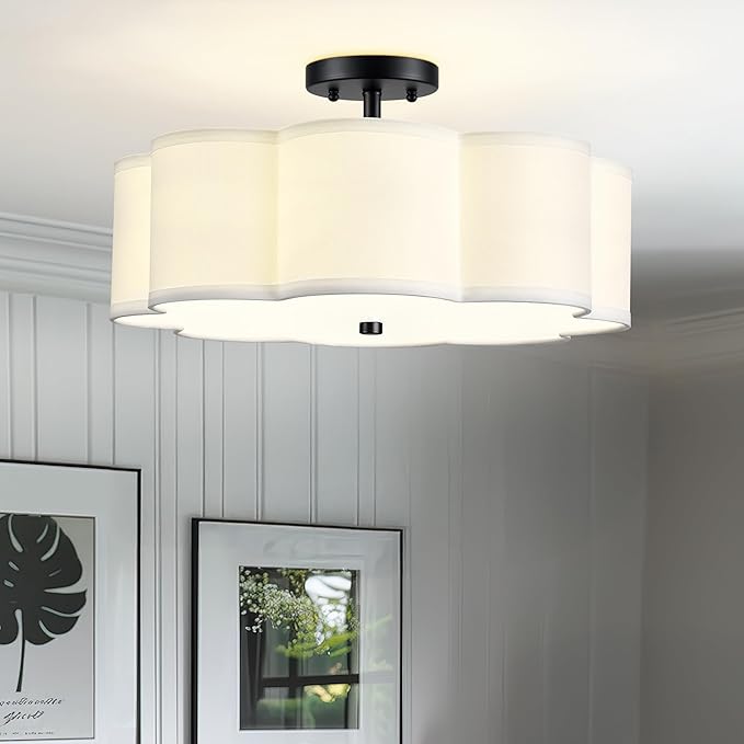 Black Semi Flush Mount Ceiling Lights, 4-Light 18" Ceiling Light Fixtures - Image 7