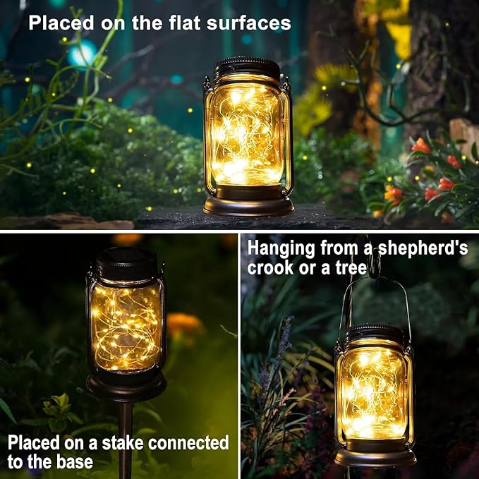 4 Pack Hanging Solar Lantern Lights, Gifts - Image 3