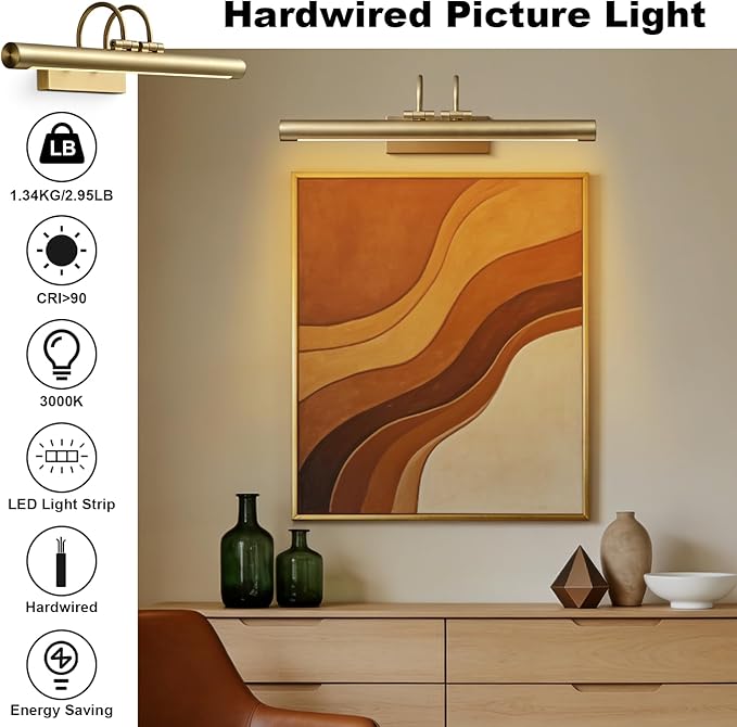 Picture Light, Art Lights Wall Sconce Hard-Wired, Artwork Poster, Photo Display - Image 3