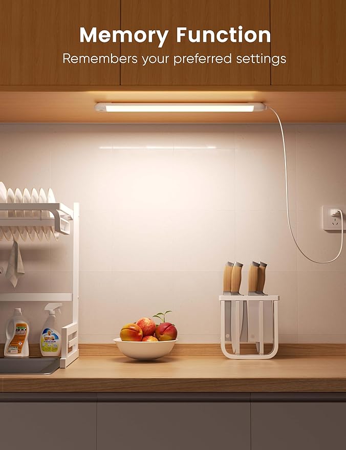 2 Pack Hand Wave Under Cabinet Lights, 16 Inch Plug in Dimmable Kitchen Counter - Image 7