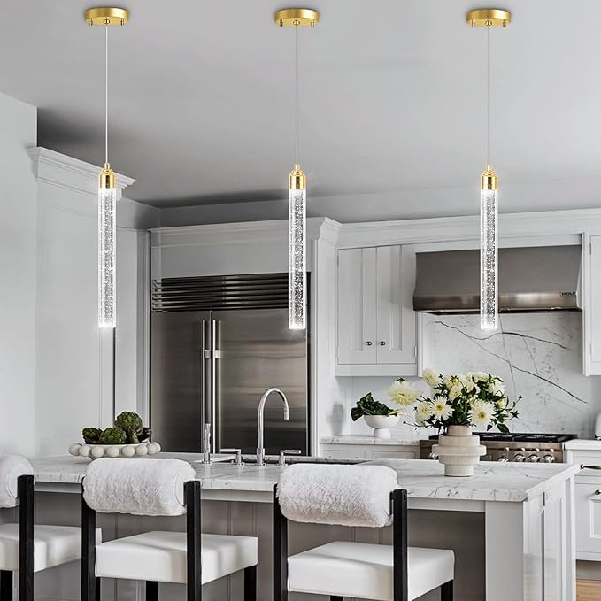 1-Light Modern Crystal Chandeliers LED Dimmable Pendant Lighting - Image 5