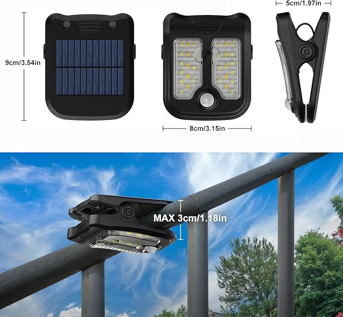 Tryme Small Solar Lights for Chain Link Fence Outdoor Motion Sensor Clip on - Image 3