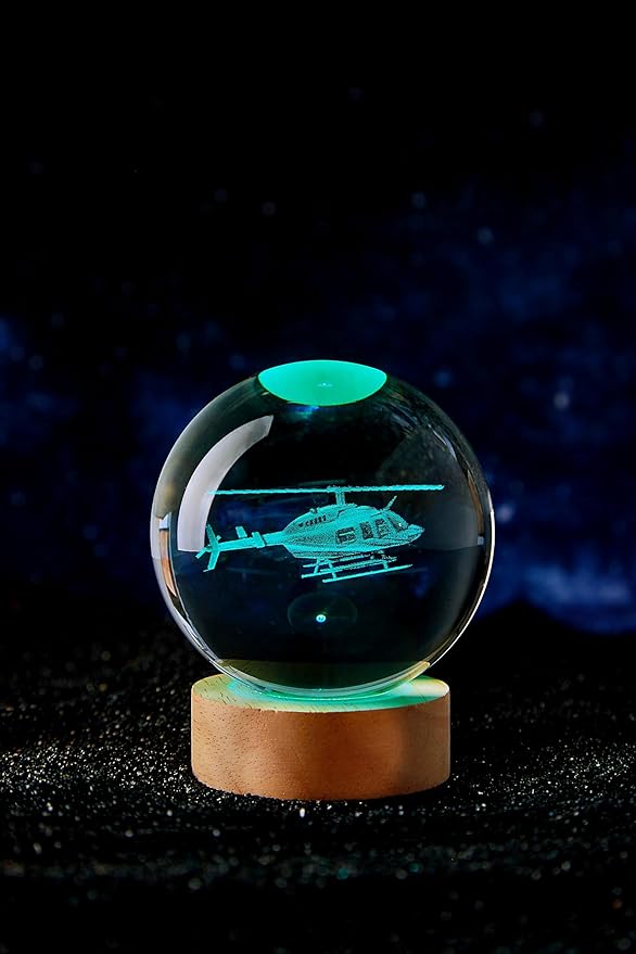 Large Helicopter Crystal Ball Night Light - Image 8