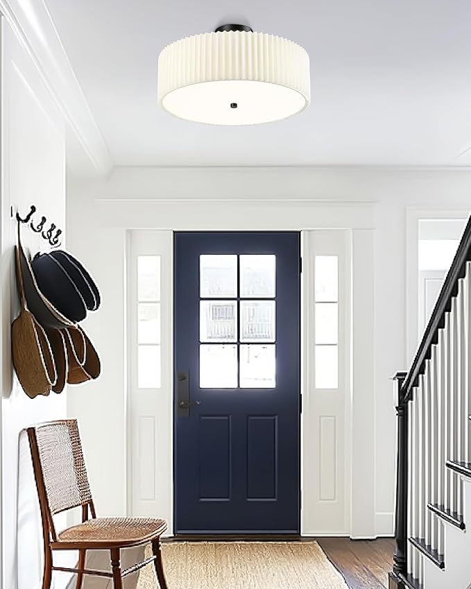 Semi Flush Mount Ceiling Lights, 4-Light 18" Matte Black Ceiling Light Fixture - Image 5