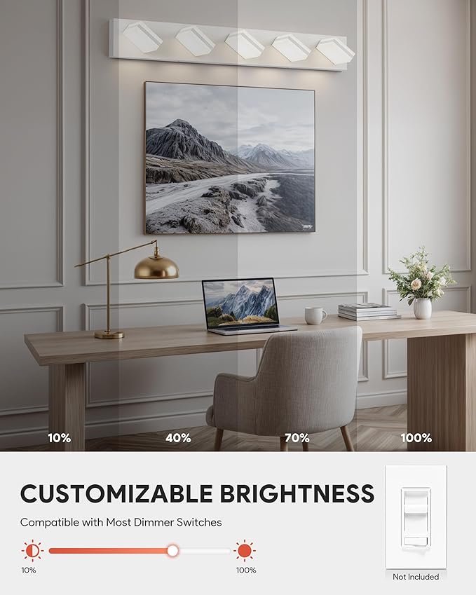 VONLUCE Bathroom Vanity Light Fixture, 5-Light Modern LED Vanity Light - Image 4
