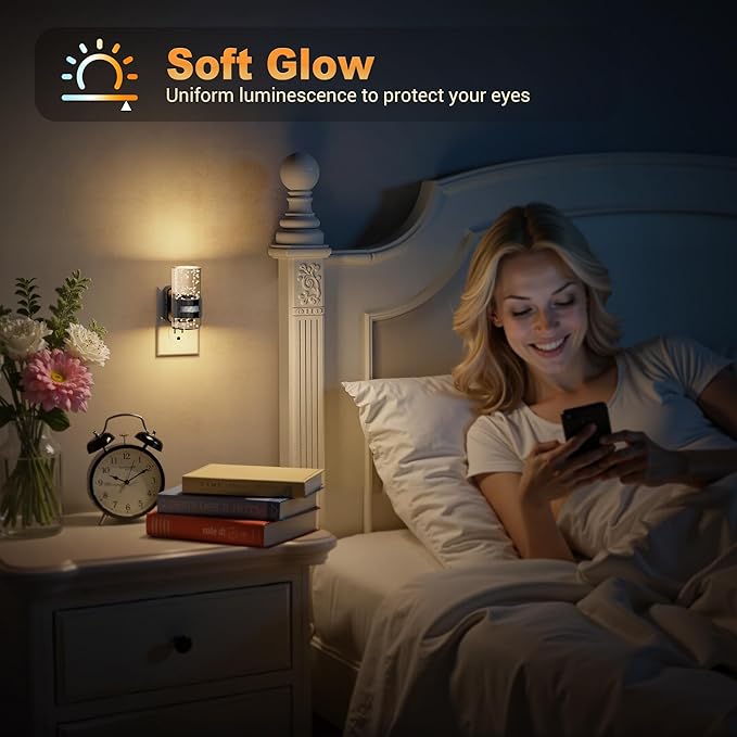 JandCase Motion Sensor Night Light, Night Lights Plug Into Wall, 2 Pack 3000k - Image 7
