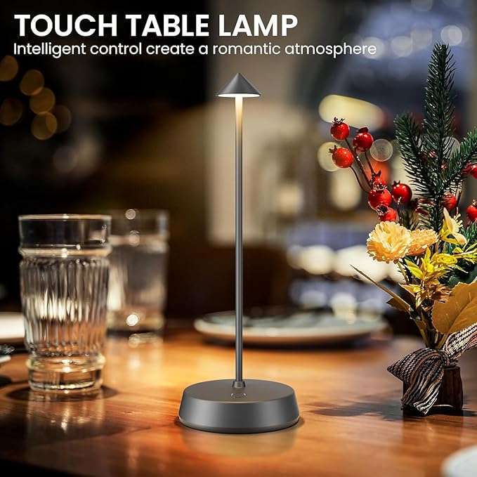 Cordless Table Lamp Rechargeable LED Battery Operated 6000mAh Touch Dimmable - Image 2