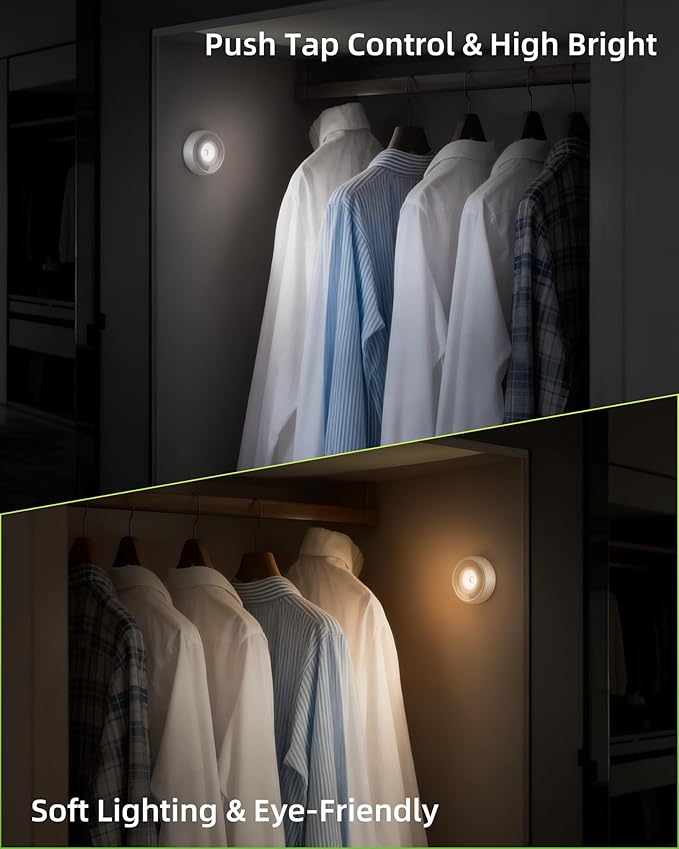 EZVALO LED Puck Lights, Touch Light, 2.5'' Mini Tap Light, Rechargeable Sitck - Image 8