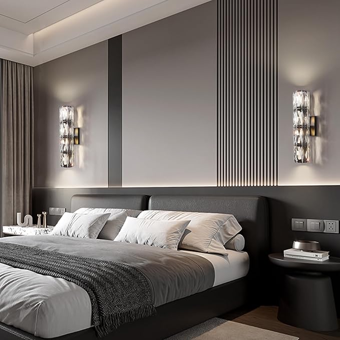 Crystal Wall Sconce, Indoor Modern Sconces Wall Lighting, Matte Black Wall - Image 4
