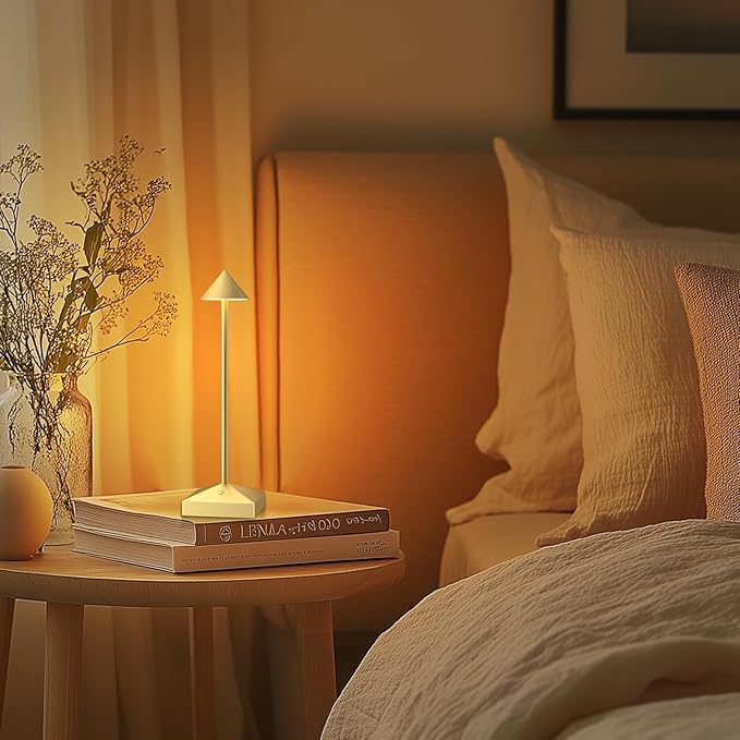 3 Pack 8.26in Gold Small Cordless Table Lamps Rechargeable, Battery Operated - Image 8
